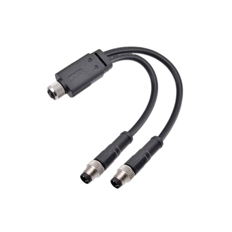 Waterproof Y type Split-line M8 Connector Male Female Plug With 1M Wire Cable Thread Docking for Camera Monitor Medical Ebike
