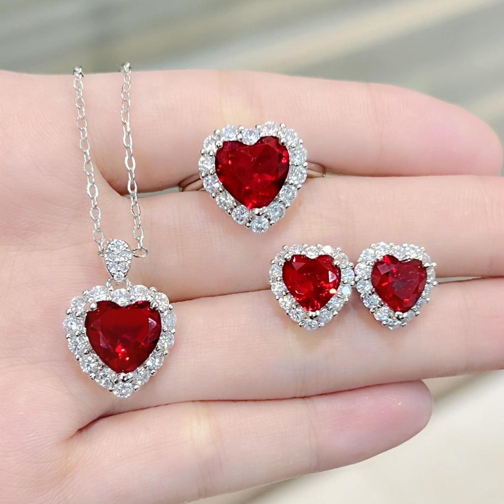 Многоцветный набор украшений с драгоценными камнями: корона королевы, колье, кольцо, серьги и кулон для женщин