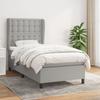 Box Spring Bed with Mattress Light Grey 90 x 200 cm Fabric