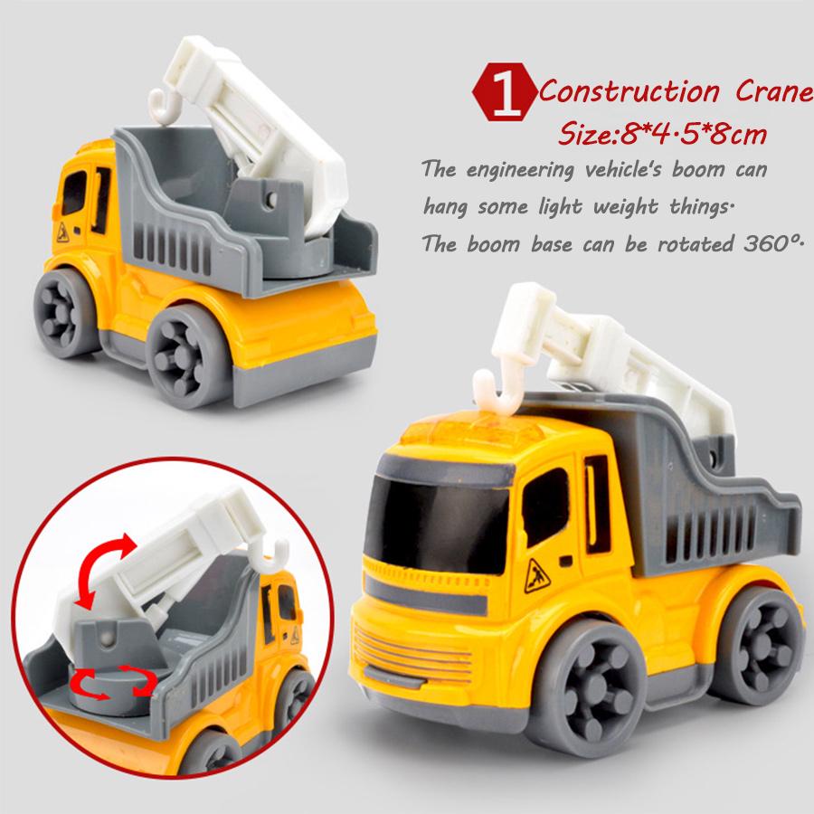 3 вида инерционных инженерных машин Мини-модель игрушка Литой сплав Экскаватор Кран Бульдозер Инерционный для игрушек для мальчиков Подарок для ребенка