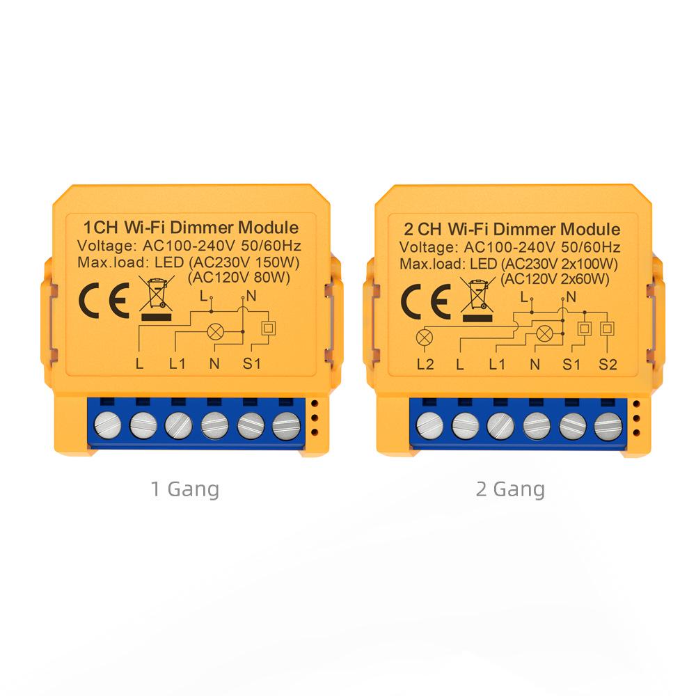 Tuya Умный WiFi/ZigBee Модуль Диммера - 1/2 Клавиши Встраиваемый Модуль Управления Освещением