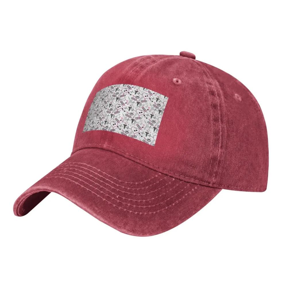 Cute Stethoscope Nurse Doctor EKG Pattern Baseball Caps Denim Hats Adjustable Casquette Streetwear Baseball Cowboy Hat