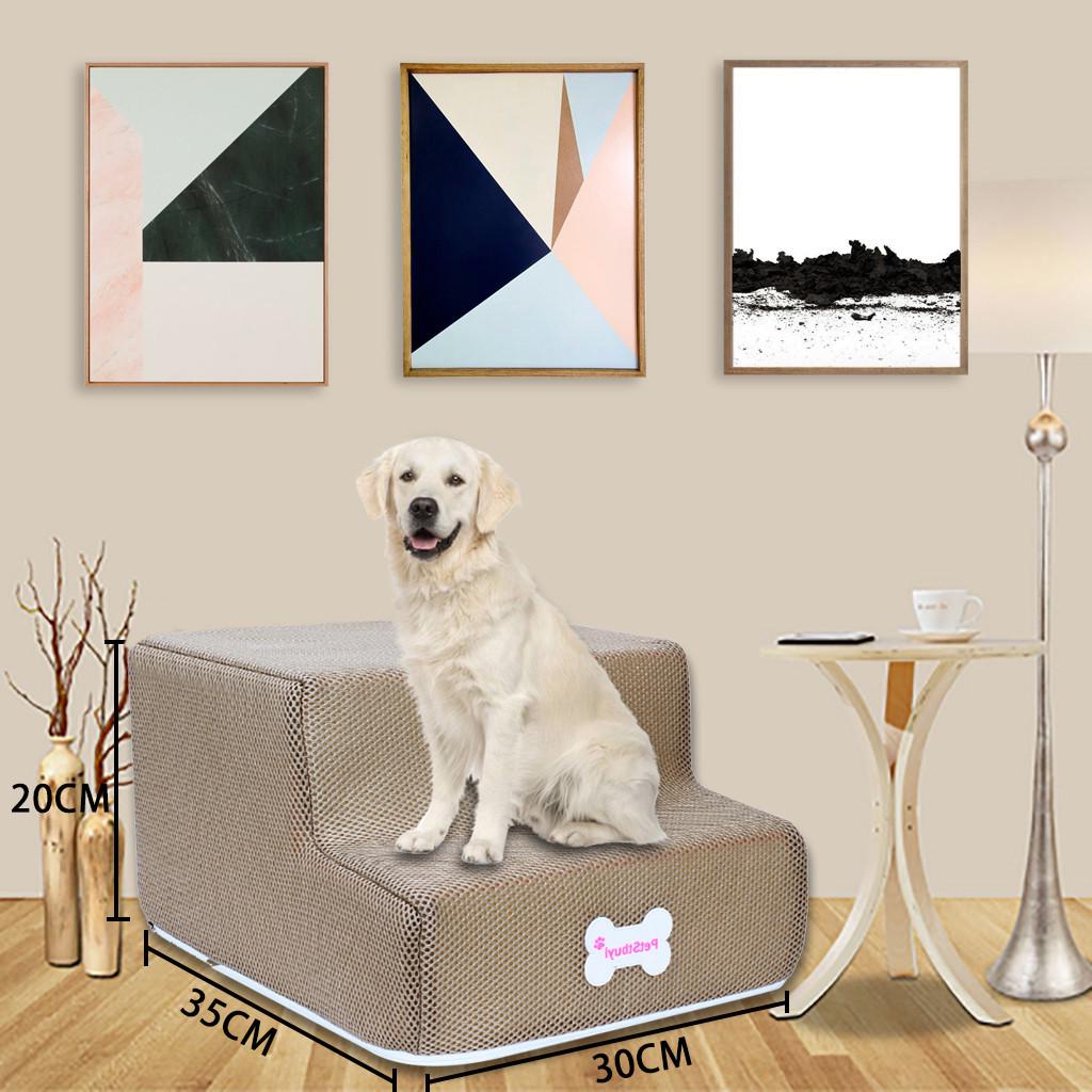 Новая дышащая сетка, складная лестница для домашних животных, съемная кровать для домашних животных, пандус для кошек и собак, 2 ступени