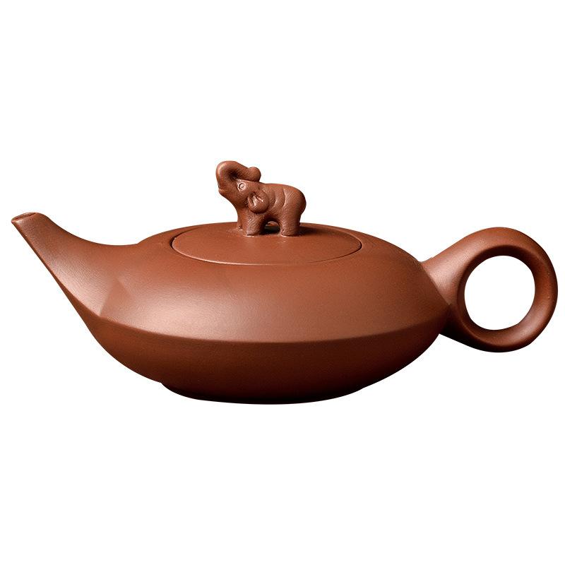 Большой чайник из фиолетовой глины ручной работы, набор для чая кунг-фу, чайник-фильтр для заваривания чая Чжу Ни, чайник «Слон»