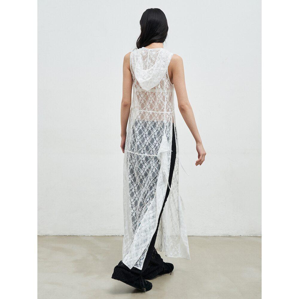 Anggae Lace Hooded Layering Dress White