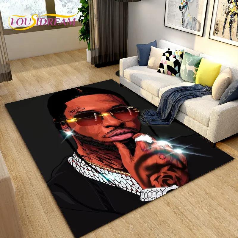 Ковер Legend Star Hip Hop Art Rapper Большой, Ковер для Гостиной Спальни Дивана Прихожей Декор, Детский Нескользящий Напольный Коврик