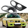 For BMW E46 M3 2001-06 Carbon Fiber Look Fog Light Cover Grille Look ABS Plastic