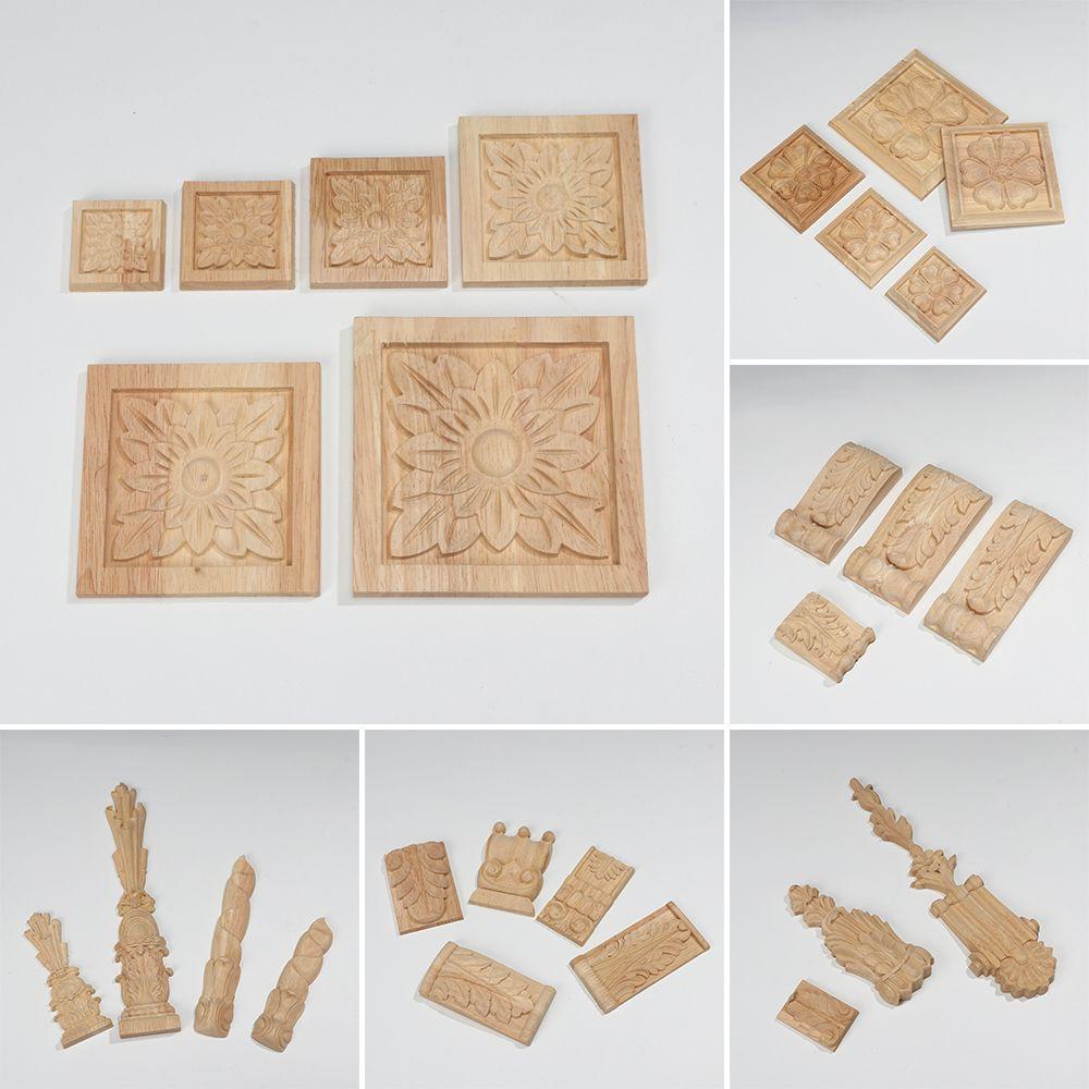 Style Decoration Crafts Vintage Wood Carved Cabinet Seat Feets Furniture Foot Legs Home Decor