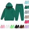 Boys' And Girls' Fleece Hoodies Children's Plain-Coloured Hooded Sweatshirts