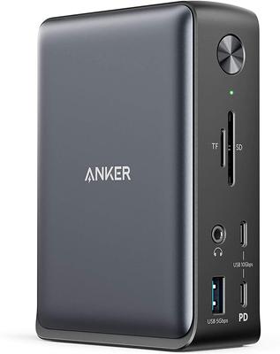 Док-станция Anker PowerExpand Dock Выходная мощность 85 Вт Совместимость с 4K Порт HDMI Порт Ethernet 1 Гбит/с Аудиоразъем Слот для карты памяти MicroSD SD 13-в-1 USB-C 3,5 мм