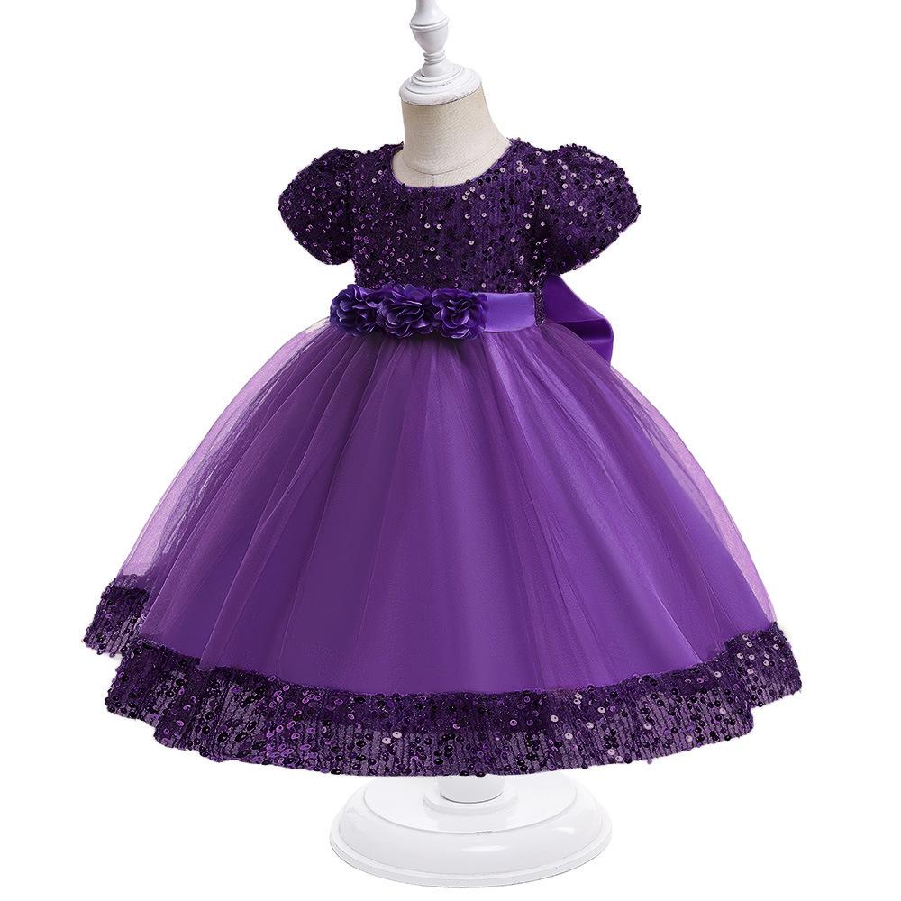 Великолепное детское платье с золотыми пайетками для вечеринки, свадебное платье подружки невесты, детское пышное платье, платье принцессы, одежда для маленьких девочек