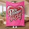 Dr Pepper Розовое одеяло с узором «Девичье сердце» Мягкий фланелевый плед Уютное теплое для дивана кровати Домашний декор Милый подарок