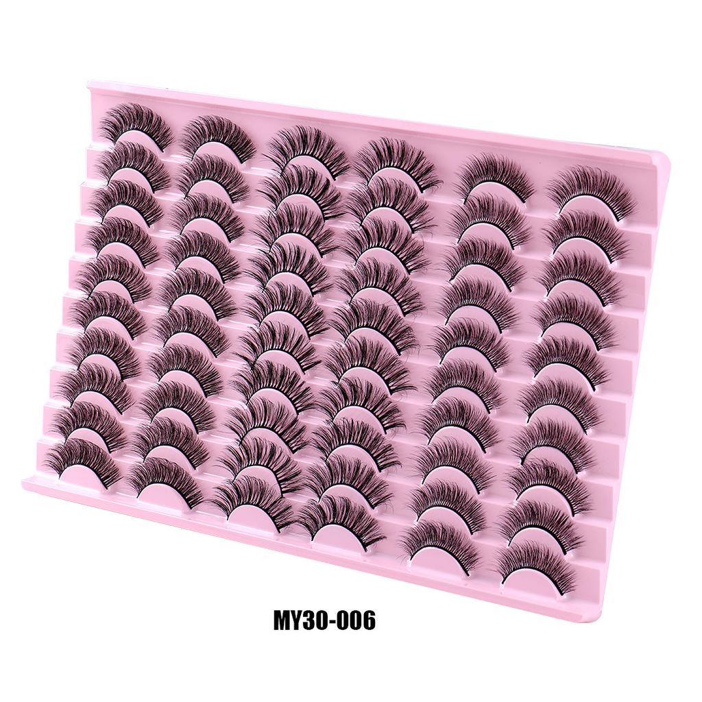 New Product Dd Chemical Fiber Russian Volume False Eyelashes 30 Pairs Thick Natural Grafted Eyelashes