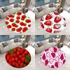 Круглый ковер Семья Гостиная Клубничный принт Коврики Спальня Кухня Нескользящий ковер Коврики Декор комнаты Домашний декор