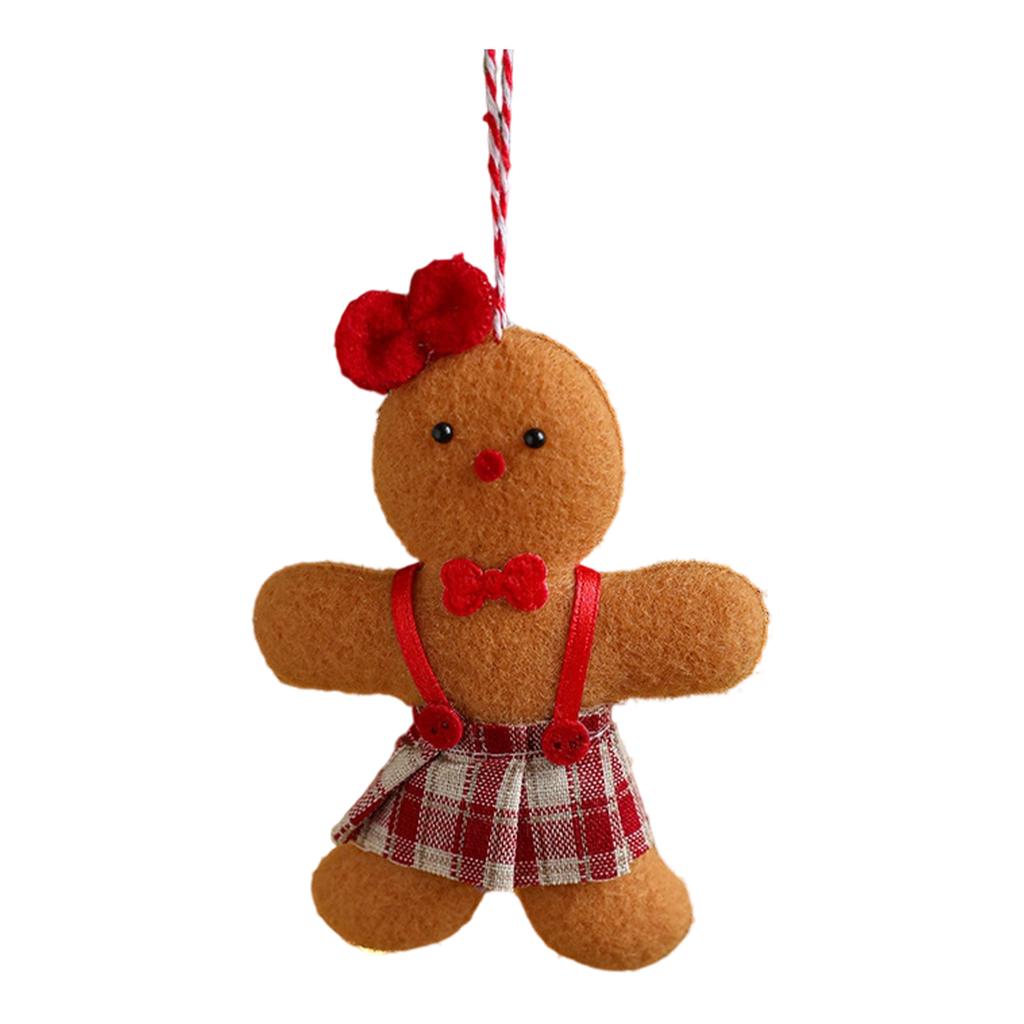 Coffee Gingerbread Doll Fabric Pendant Christmas Tree Christmas Pendant Scene Decoration Decoration