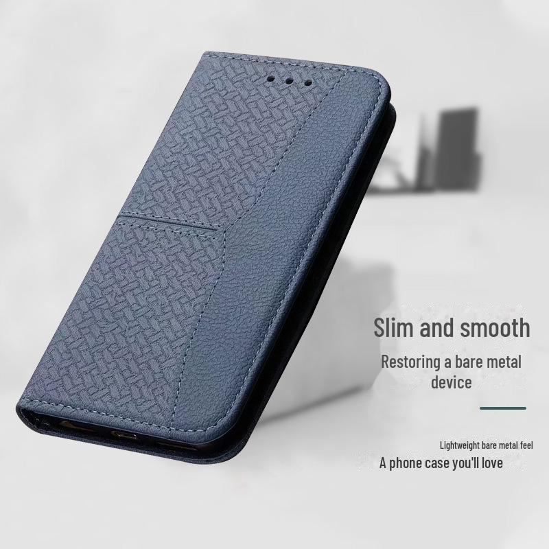 Кожаный чехол-книжка для Redmi 12T/12T Pro с держателем для карт и магнитной застежкой