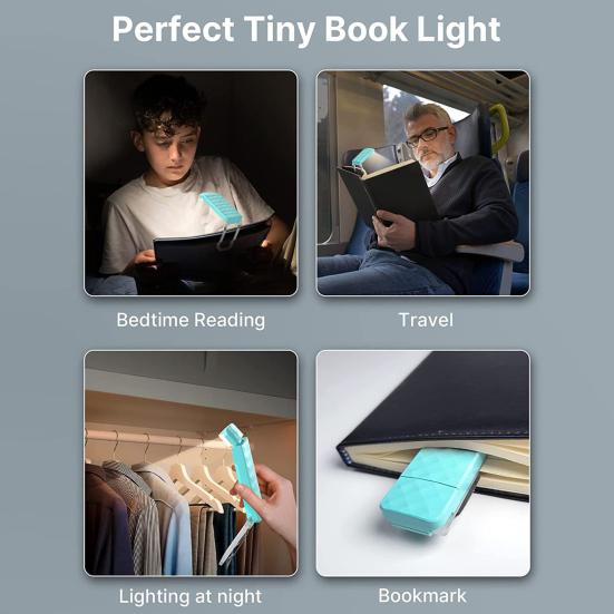 Лампа для чтения книг Регулируемая цветовая температура с регулируемой яркостью Без мерцания Высокая яркость Компактный размер Светодиодная лампа с зажимом для книг Удобная лампа для чтения для дома