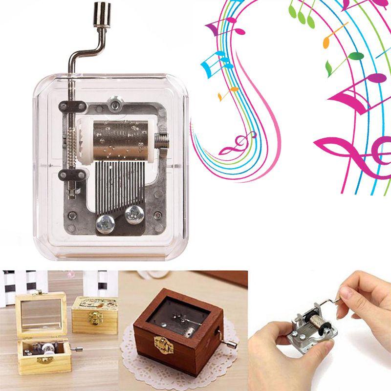 Music Mini Box Hand Cranking Music Movement Transparent Diy Music Box Christmas