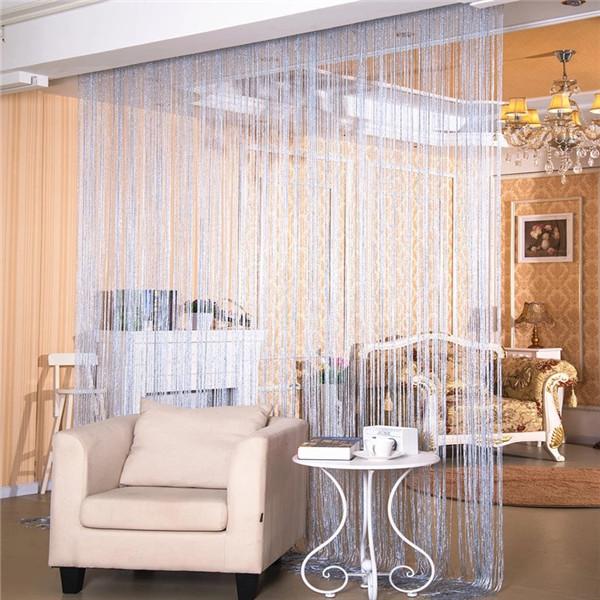 String Curtain Shiny Tassel Line Curtains Window Door Divider Drape Living Room Decor Valance Glitter Door String Curtain