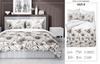 Satin bedding 160x200 beige flowers
