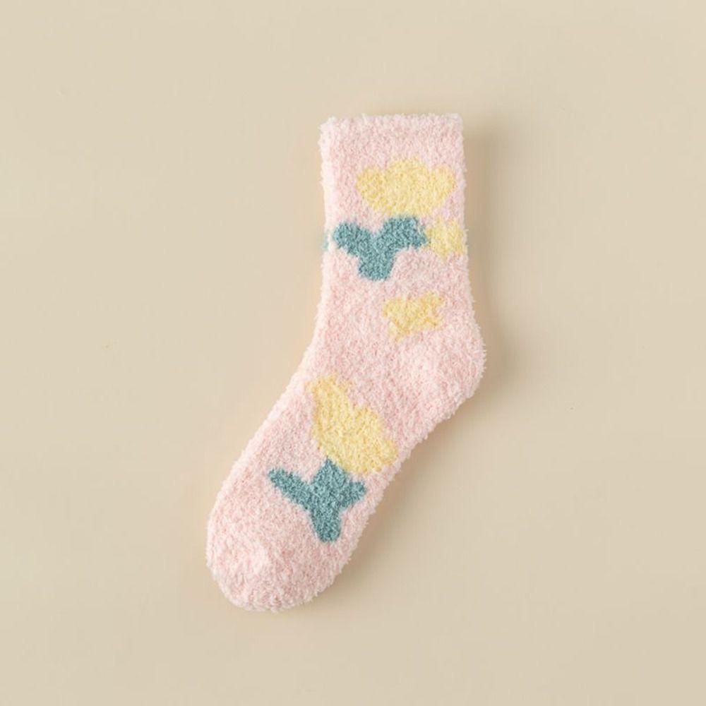 Warm Cotton Socks Winter Floor Socks Sleep Socks Coral Velvet Socks Women