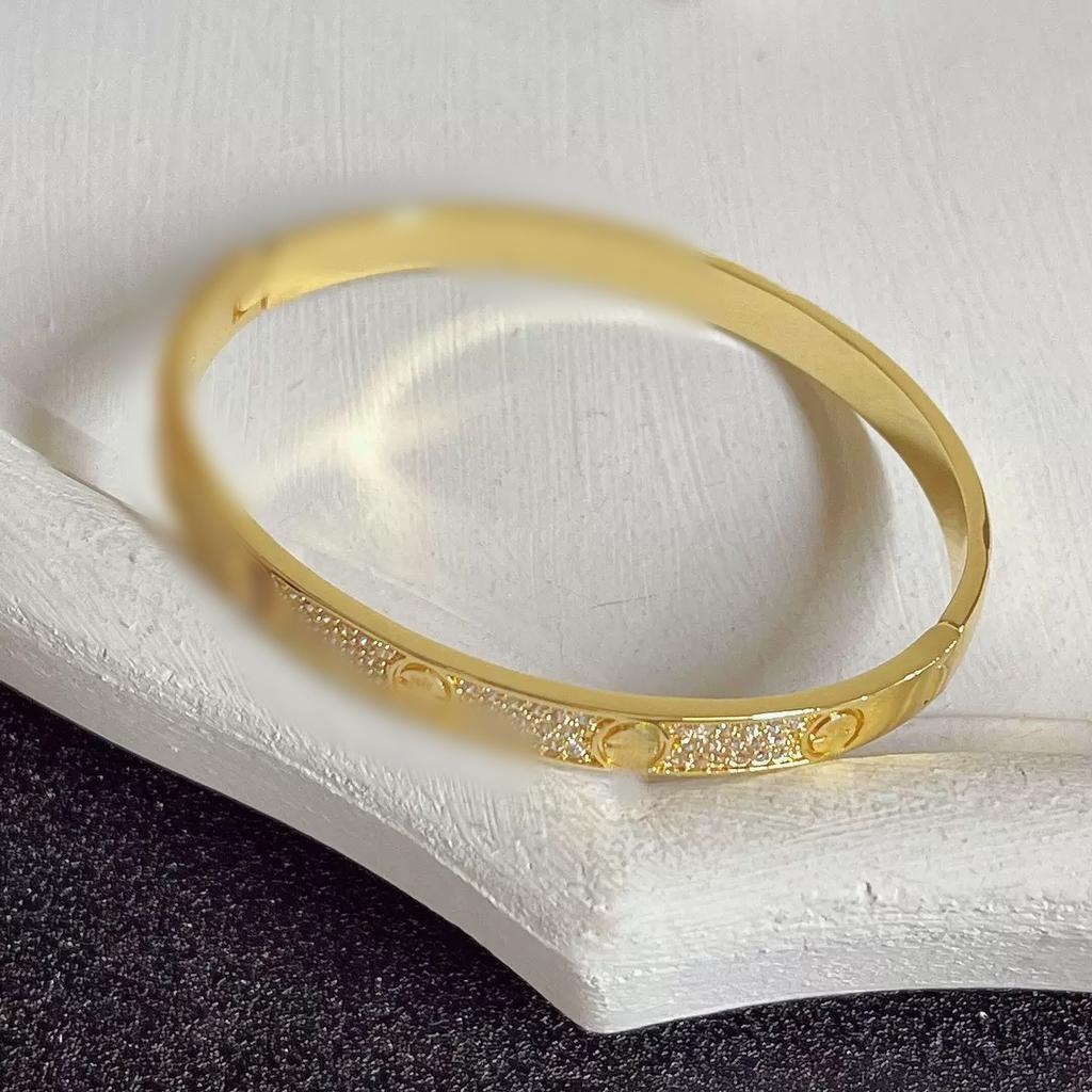 Rope Knot Bracelet Women's Snap-on Full Diamond Kink Bracelet Copper Plated 18K Light Luxury Temperament High-end Hand Jewelry