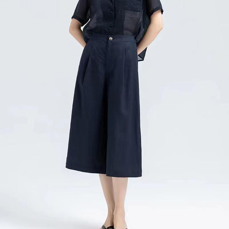 Широкие брюки женские летние свободные с высокой талией универсальные утягивающие брюки с юбкой Seven Point