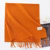 New Solid Color Maillard Imitation Cashmere Scarf for Women Autumn and Winter High End Warm Shawl Simple Scarf