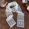 Floral Embroidery Hair Scarf Lace Long Ribbon Scarf White Flower Lace Neckerchief  Decorative Strap Necklace Head Wrap Scarves