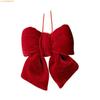 J1HA Luxurious Velvets Holiday Bowknot Decorations Easy Hanging Accessory For Fireplaces Tabletops Christmas Displays