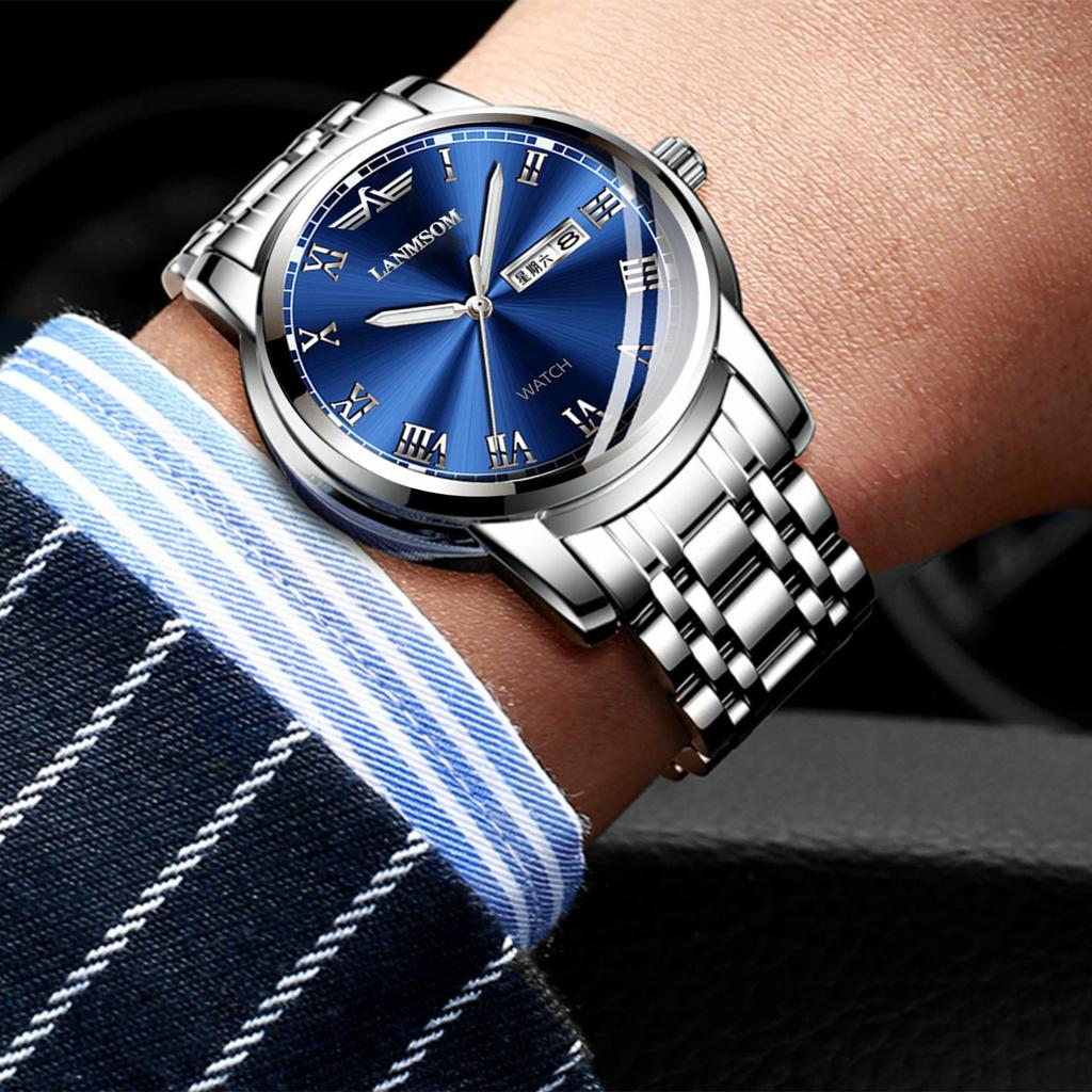 Новые роскошные мужские часы высшего бренда с коробкой, мужские кварцевые часы