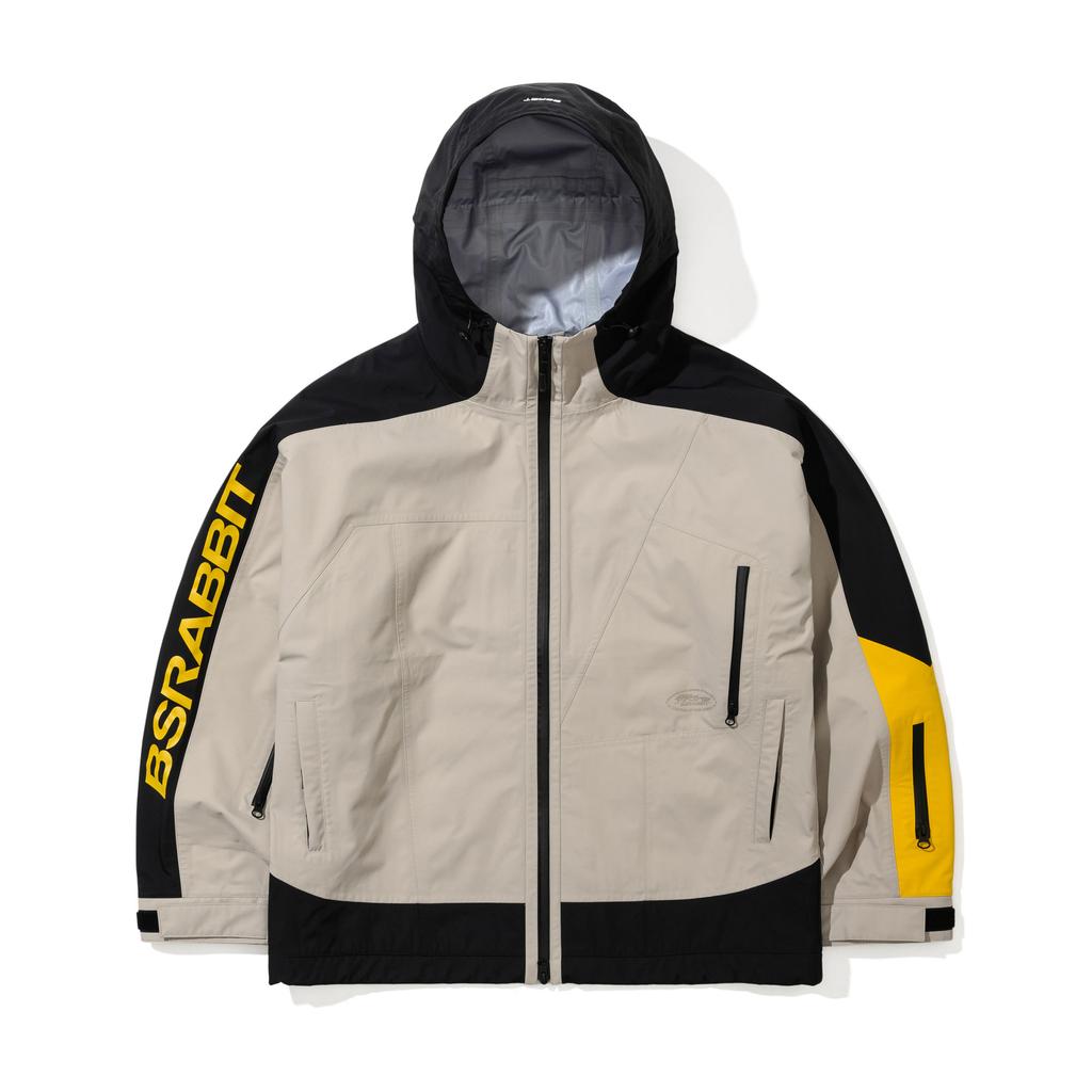 Bsrabbit Ashmetric 3-Layer Seam-Sealed Hooded Shell Jacket Light Beige
