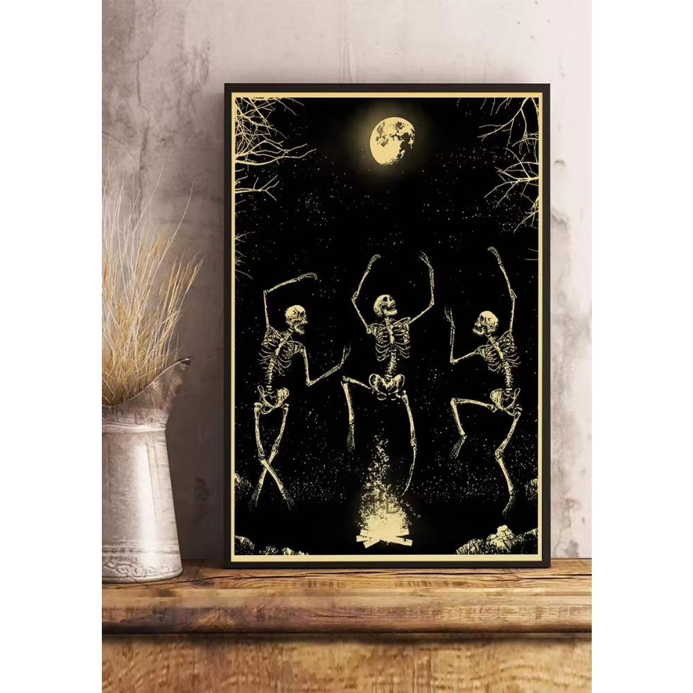 Simple Skull Posters Vintage Kraft Paper Prints Nostalgia Wall Sticker Home ation Bedroom Painting Fashion Bedroom Paint
