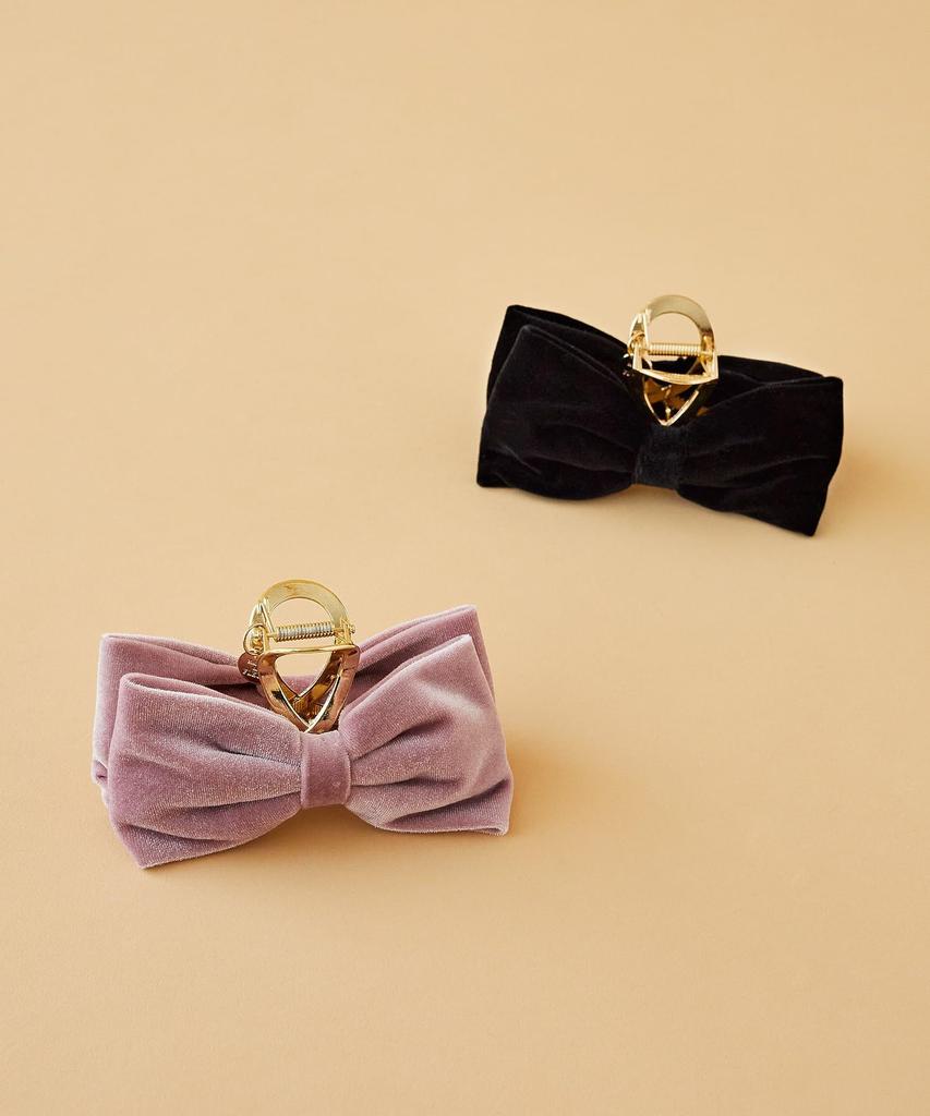 Maison de Fleur Бархатный памятный бант Розовый женский зажим,
