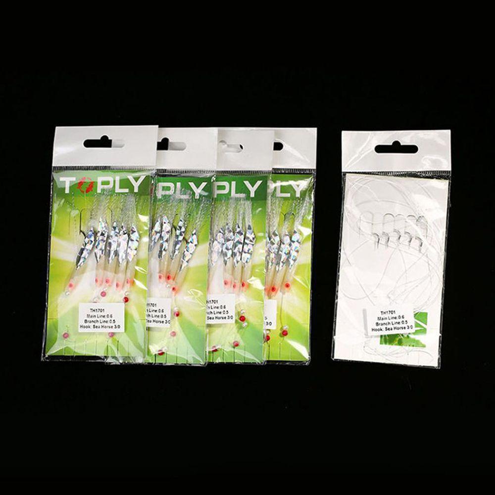 5pcs Outdoor Barb Sharp Fishing Tackle Treble Bait Luminous Fishing Hook Durable Head