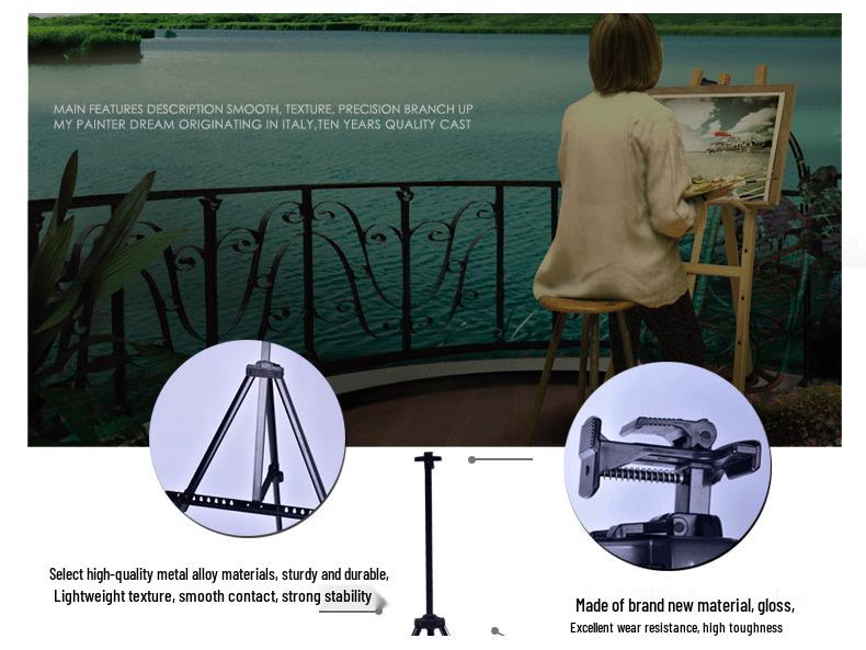 Sop ES-2160 Сплавной Складной Художественный Дисплейный Мольберт с Полкой для Эскизов