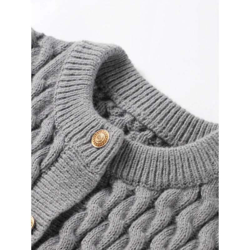 Однобортный топ с короткими рукавами Twist, осенний винтажный женский вязаный кардиган