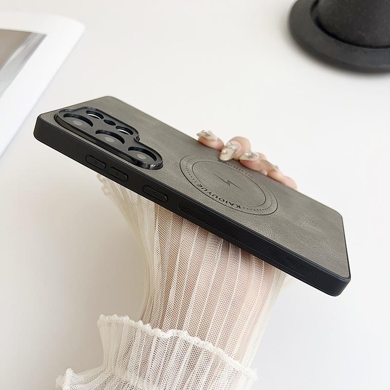 S25 Plus Роскошный Матовый Чехол для Телефона из Мягкой Кожи Для Samsung Galaxy S25 Ultra S25 Edge Бампер Ударопрочный Магнитная Крышка S25 FE Чехол