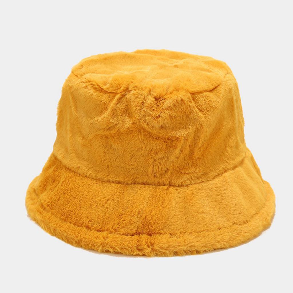 Fashion Solid Colour Fisherman Hat Autumn And Winter Outdoor Warm Plush Basin Hat