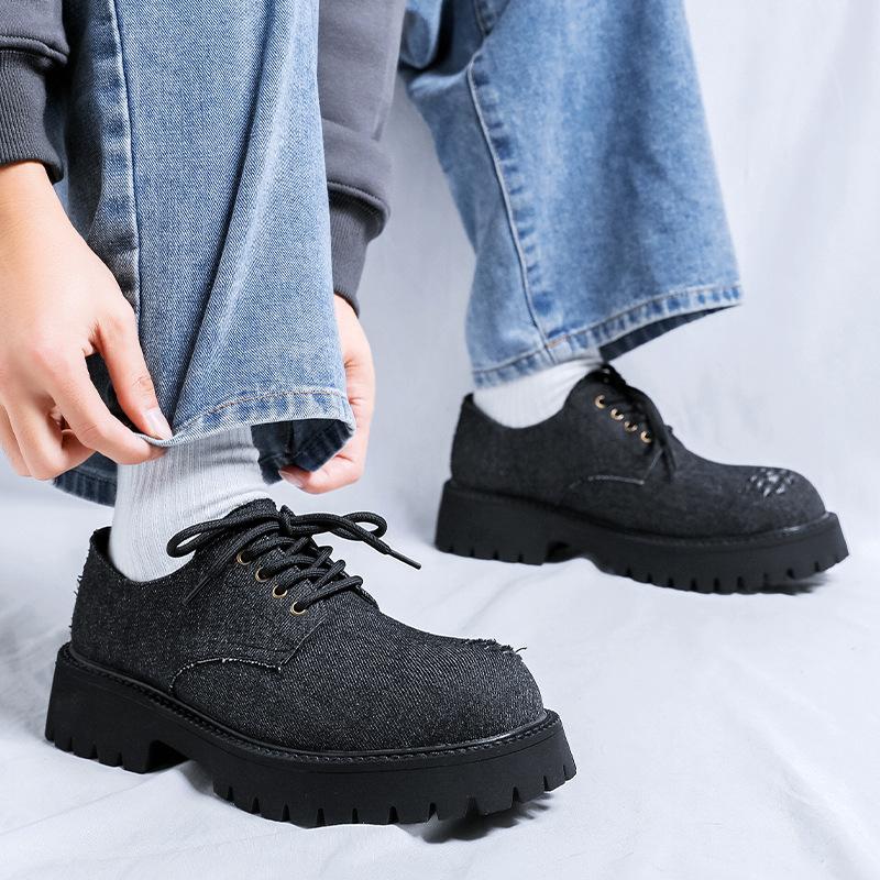 Кожаные туфли мужские осенние дизайнерские туфли дерби нишевые трендовые повседневные туфли на платформе с большой головой 9260-R