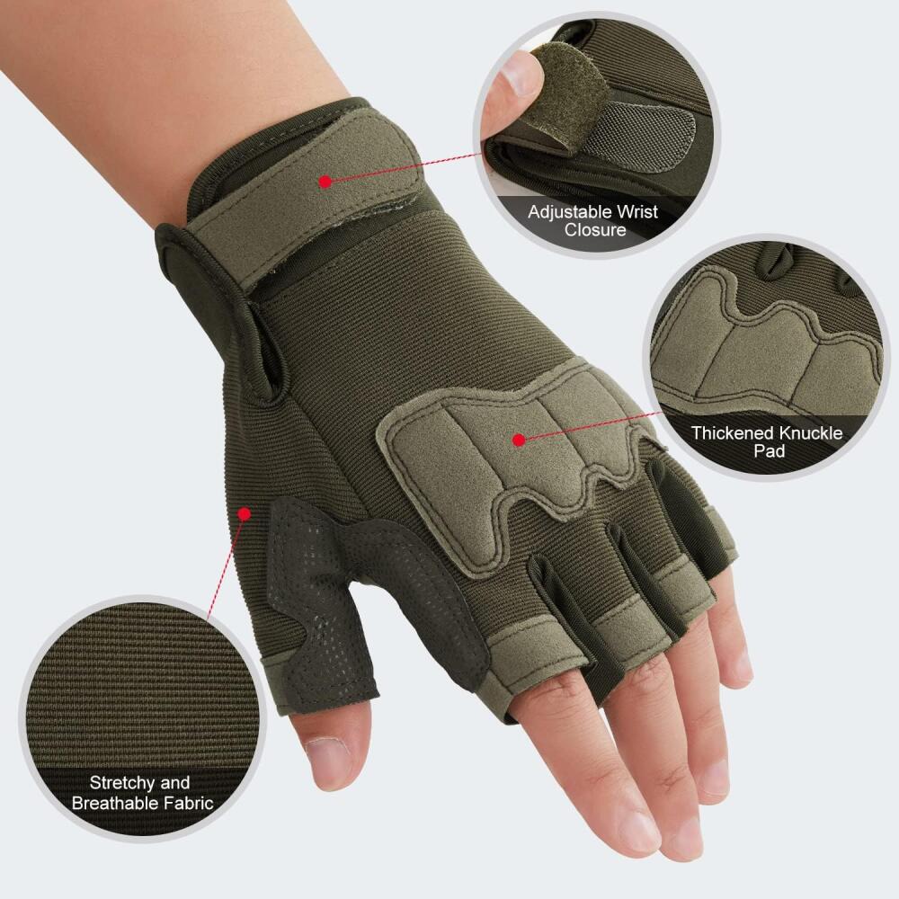 Outdoor Tactical Gloves, Men's And Women's Half Finger Motorcycle Exercise Fitness Cycling Hunting Fitness Gloves