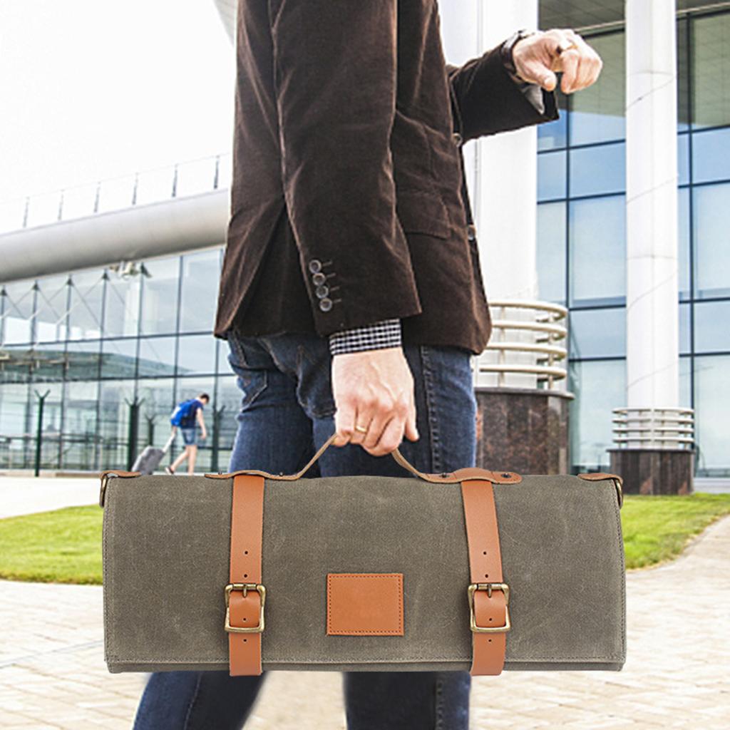 Многофункциональная сумка-ролл для шеф-повара, портативный органайзер с ручкой и плечевым ремнем для кухонных инструментов и аксессуаров