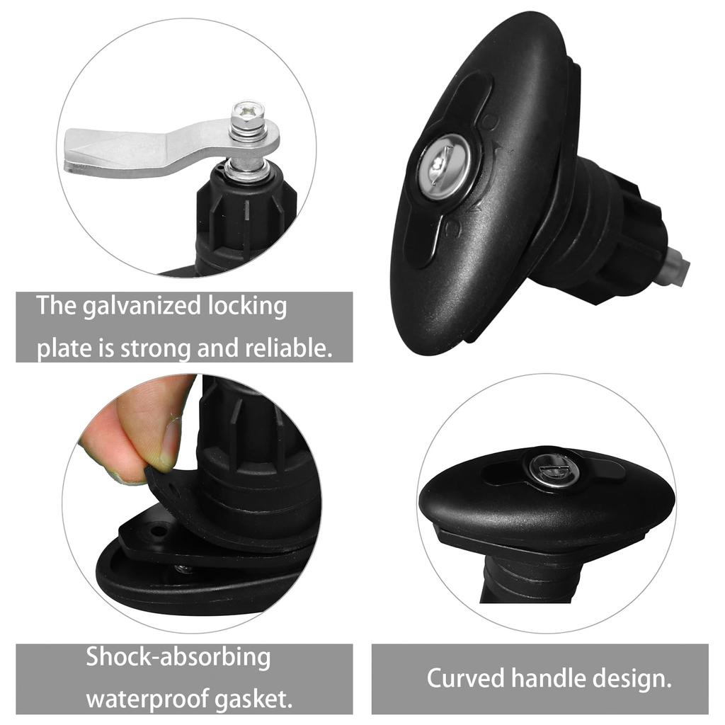 HWHongRV Camper Shell RV Locks for Storage Pickup and Black Zinc Alloy Lock Body Locks, 2-Piece T-Handle Doors, Trucks, Boats, Right-Hand Keyed,