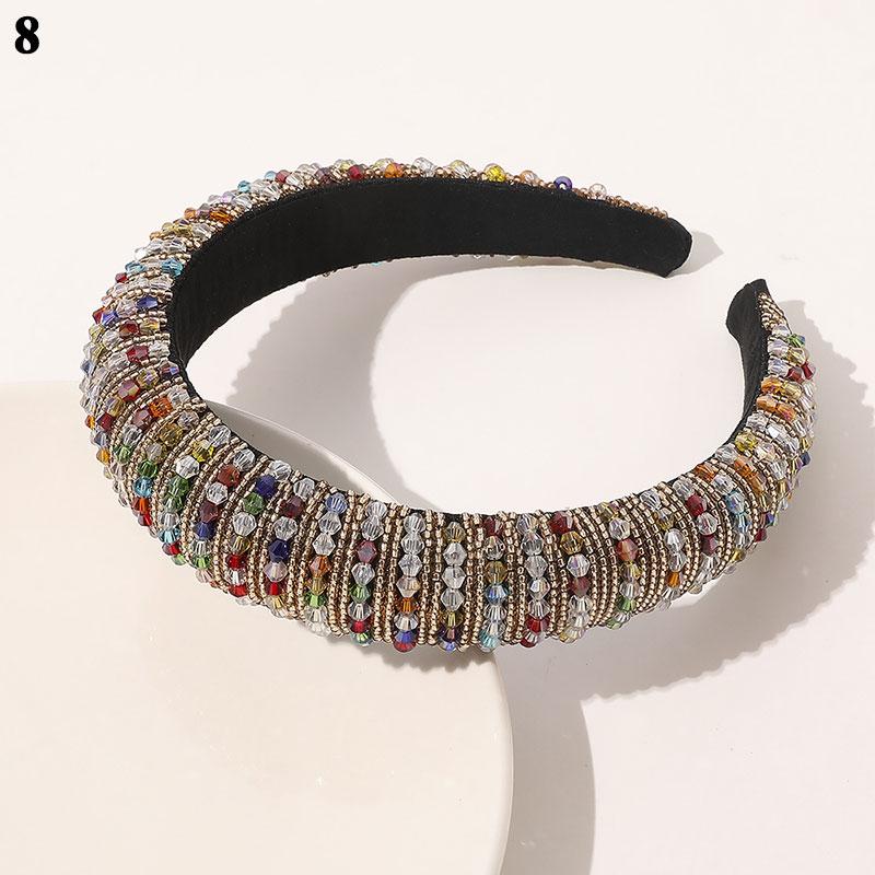 Handwoven Crystal Hair Bands From Europe And America, Women's Baroque Sponge Thickened Headband, Simple Hair Accessories