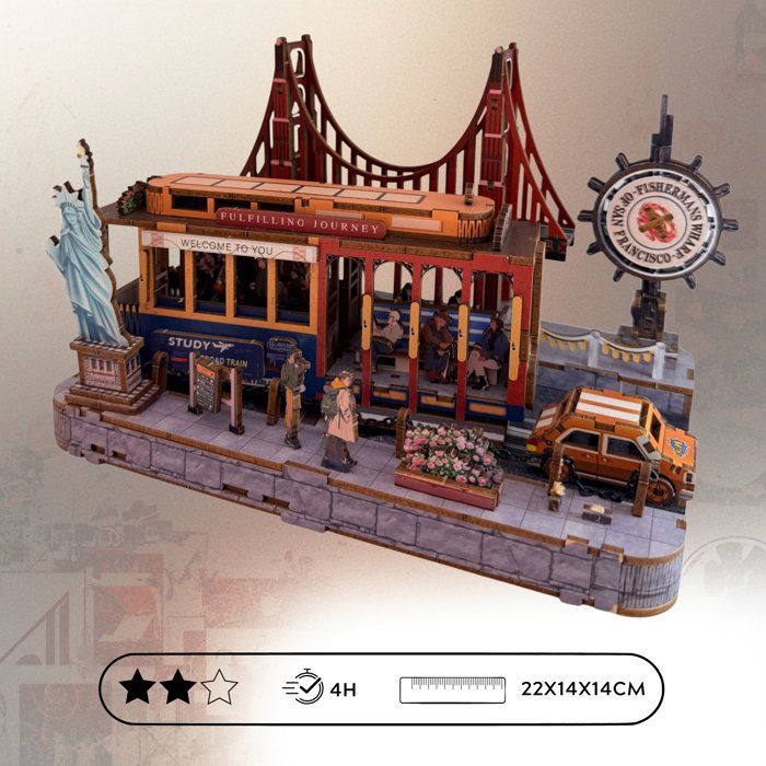 Book Nook - Kit DIY a construire Maquette 3D Serre Livre - Rue de New York Nookland - 22 x 14 x 14 cm
