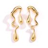 1 Pair Women Earring Irregular Liquid Water  Long Earrings