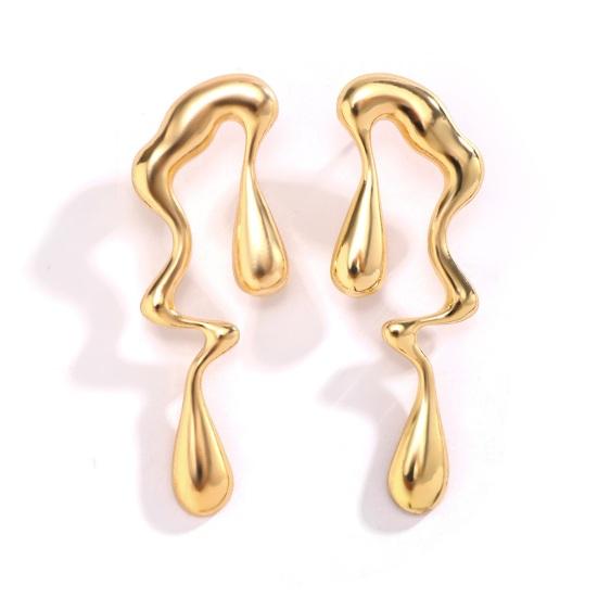 1 Pair Women Earring Irregular Liquid Water Long Earrings