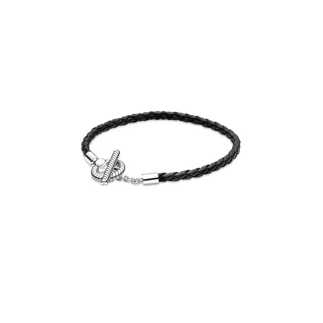 925 Silver Black Star Charm Bracelet Handmade Jewelry Gift for Women Heart Beads Pendant Fit