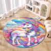 Rainbow Unicorn Fantasy Sky Round Rug Home Soft Decorative Anti Slip Yoga Table And Chair Mat Carpet Outdoor Floor Mat Carpet S4