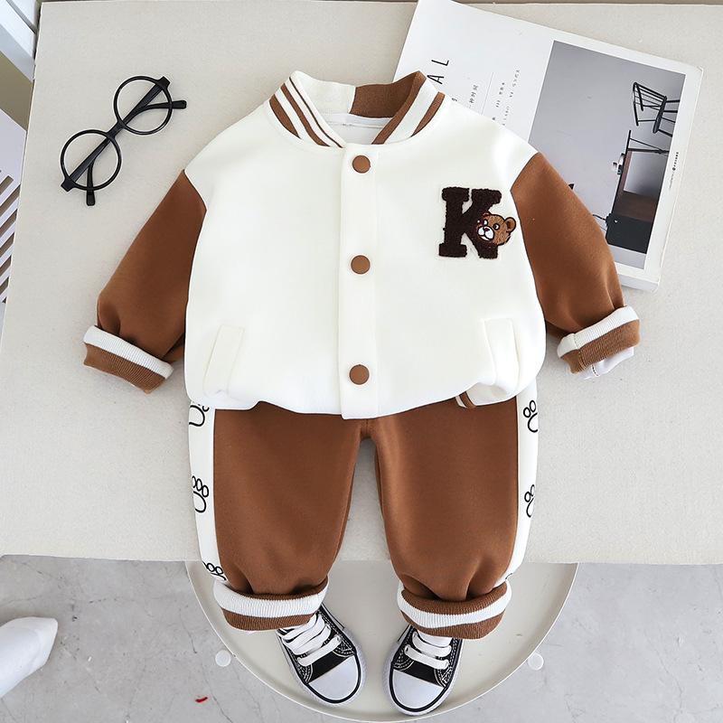 Children's Baseball Suit Set for Boys and Girls Spring and Autumn Clothing Sports and Leisure Two-piece Set